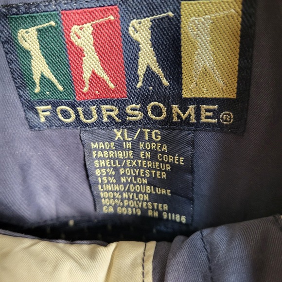 Foursome XL TG Jacket Windbreaker Beige Blue Color Block Full Zip Golf Mens - Picture 2 of 9